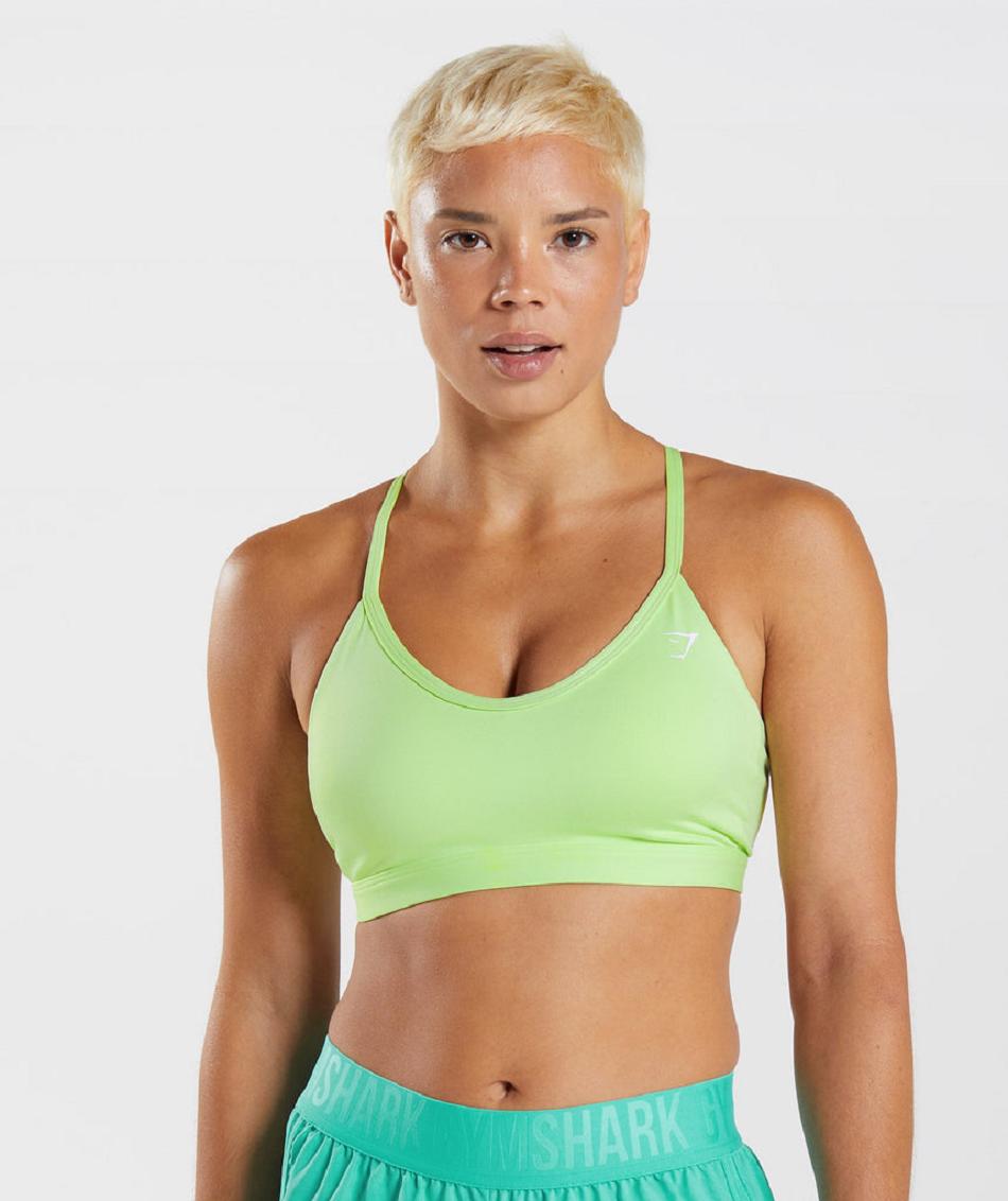 Staniki Sportowe Damskie Gymshark V Neck Zielone | PL 2871WNB